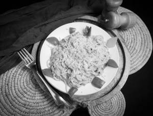 Spaghetti in Bechamel sauce