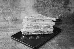 Vegetable Club Sandwich With Cheese