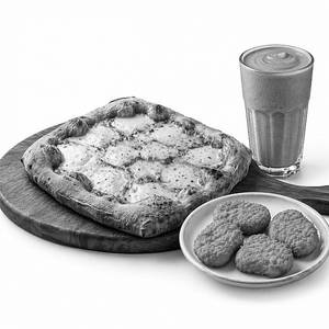 Cheese Pizza +chicken Nuggets + Mini Chocolate Shake