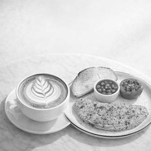 Indian Masala Omelette + Cappuccino
