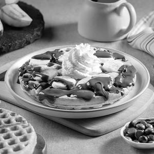 Waffles With Belgian Chocolate And Banana