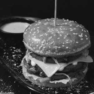 Crispy chicken with cheesy burger