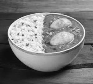 Rice with egg curry