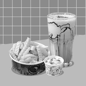 Thecha Fries + Cold Coffee