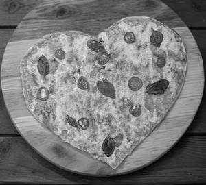 Heart Shaped Double Cheese Margherita Pizza