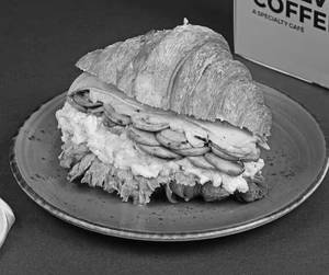 Egg Mushroom Croissant Sandwich