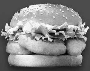 Chicken nuggets burger