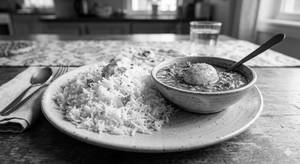 Plain Rice With Egg Curry With Aloo 1pc
