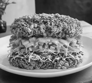 Double Patty Chicken No Bun Burger With Double Cheese