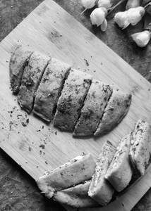 Cilantro Chicken Stuffed Garlic Bread
