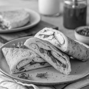Chicken cheese bread omelette