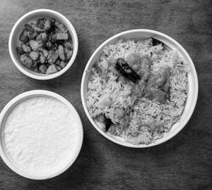 Pappu Tomato Rice Bowl With Aloo Fry And Curd Rice [750Ml]