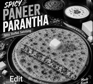 Spicy Paneer Parantha(2 Pranthas)