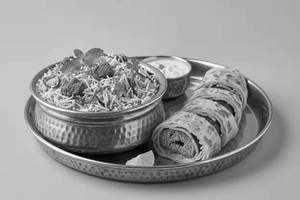 Mini Mutton Biryani 1pc + 1 Mutton Kabab roll