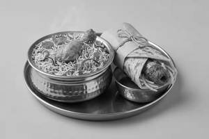 Hyderabadi chicken Biryani 1pc + 1 Mutton kebab roll