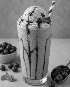 Blueberry Milkshake With Ice Cream