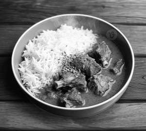 Steamed Rice With Mutton Kosha (2Pc)