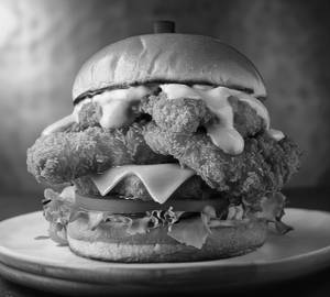 Double cheese crispy chicken burger 
