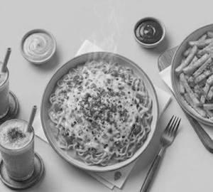 2 Classic Cold Coffee + Cheesy Corn Maggi + 1 Large Peri Peri Fries