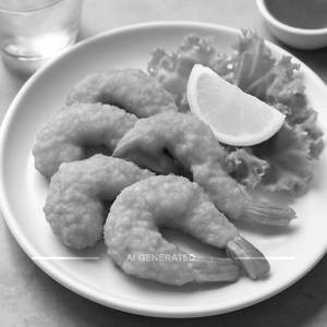 Golden fried prawns