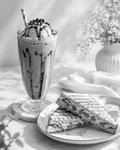 Cold Coffee + Veg Cheese Sandwich