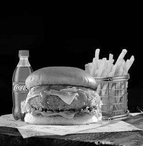 Korean Honey  Gochujang Veggie Burger+ Fries + Coke (250 ml)