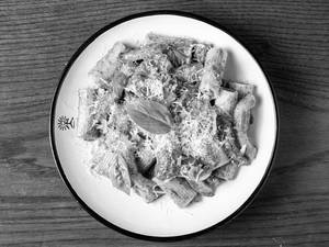 Fresh Basil Almond Pesto Rigatoni Pasta