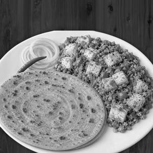 Plan Paratha With Paneer Bhuji
