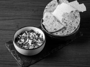 Roasted Beetroot Borani & Crisps