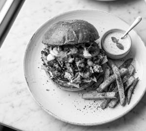 Chef's special afghani shawarma burger