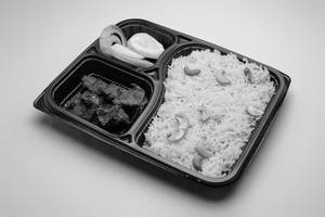 Ghee Rice + Popcorn Kebab + Salad