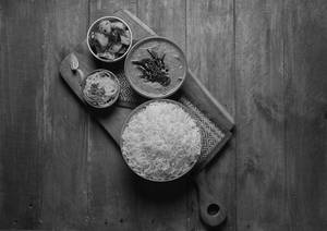Steamed Rice + Dal Tadka + Aloo Jeera