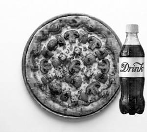Tandoori Mushroom Veg Pizza With 200ml Drink [7 inch]
