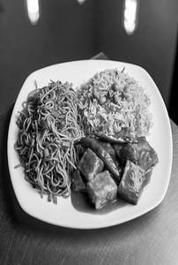 Chilli Garlic Noodles (half)+veg Fried Rice(half)+chilli Paneer Dry