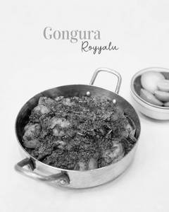 Gongura Prawns With White Rice