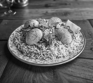 Roasted Egg Dum Biryani[ Half, 2 Eggs]