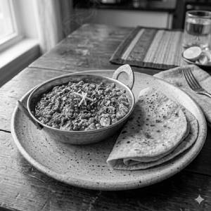 Egg Bhurj Curry + Roti (2Pc)