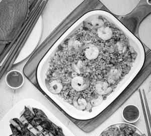 Burn Garlic Prawns Fried Rice