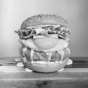 Fried Egg Crispy Chicken Rock Ham Burger