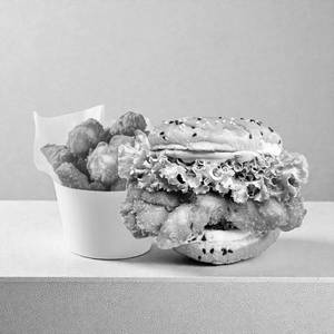 Crispy Chicken Rock Burger(regular) +chicken Popcorn(small)