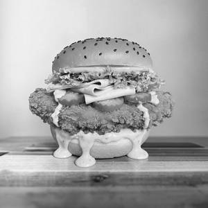 Crispy Chicken Rock Ham Gherkin Burger