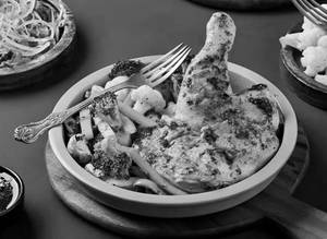 Grilled chicken with mushroom sauce