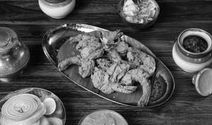 Prawns Green Masala Rava Fry