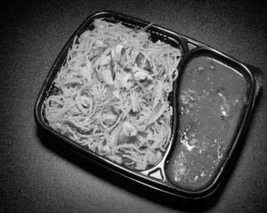 Chilli Garlic Chicken Noodles With Szechuan Chicken Gravy