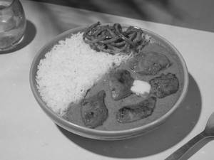 Steam Rice with Butter Chicken