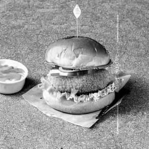 Crumbed chicken burger