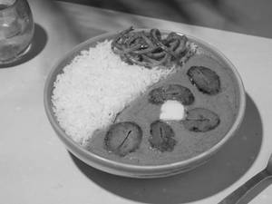 Steam Rice with Butter Soya Chaap