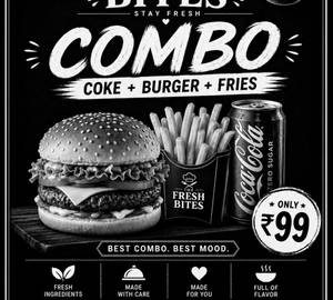Burger +fries +coke