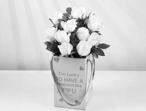 White Roses Floral Box For Husband