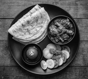 Paratha With Chicken Kosha ( Half )